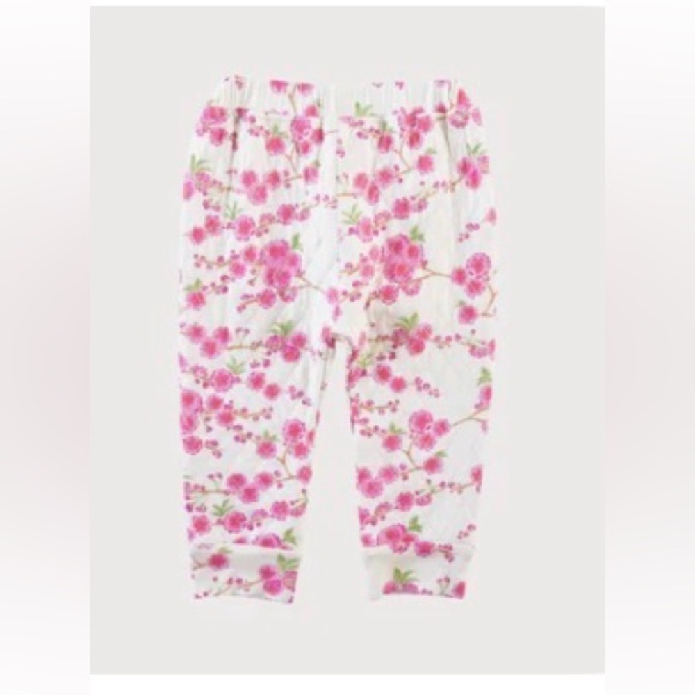 NEW Kate Quinn quilted cuffed pant pink cherry blossom 🌸 bamboo - Picture 2 of 7